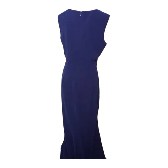 DRESS THE POPULATION Monroe Side Slit Gown Dress Navy Blue NWOT - Picture 7 of 9